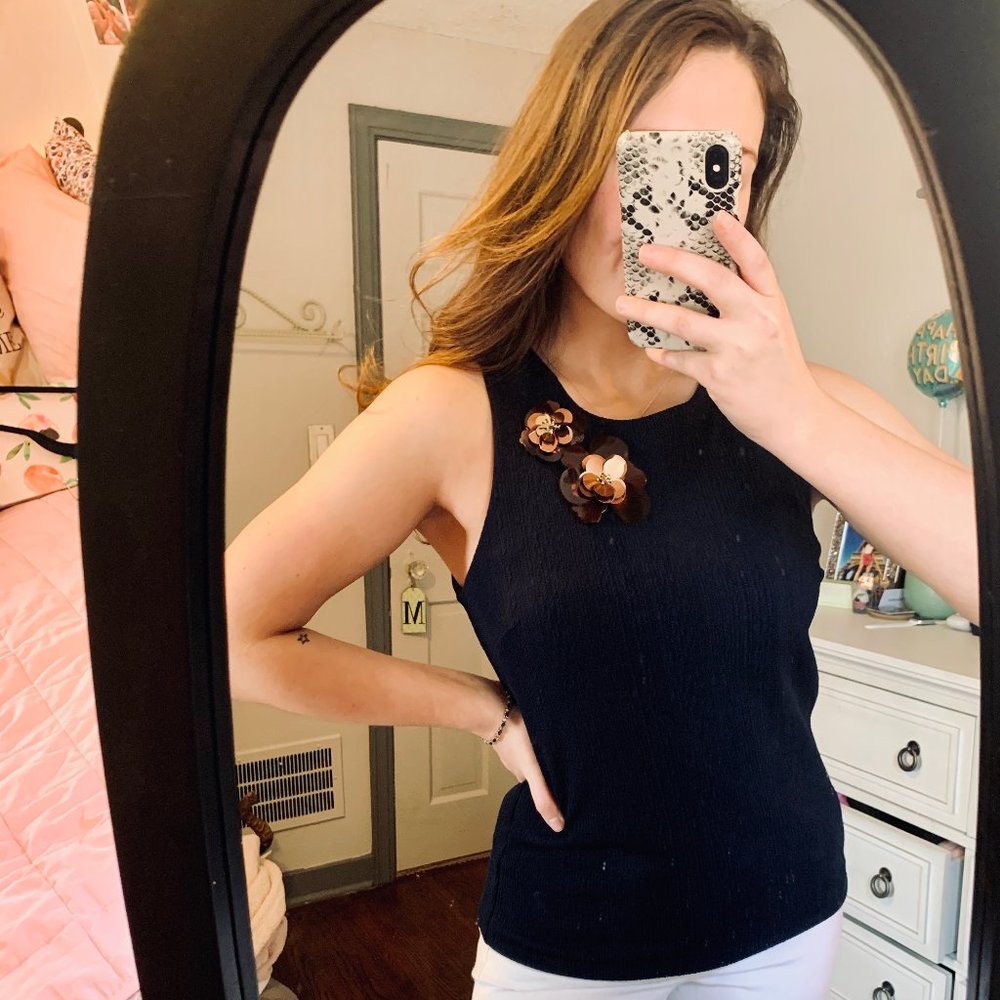 j. crew tank top with flower detail!